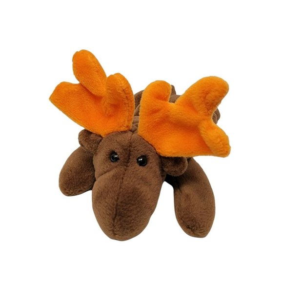 Ty Beanie Babies Chocolate the Moose Beanbag Stuffed Plush Animal 9" Brown - Picture 2 of 5